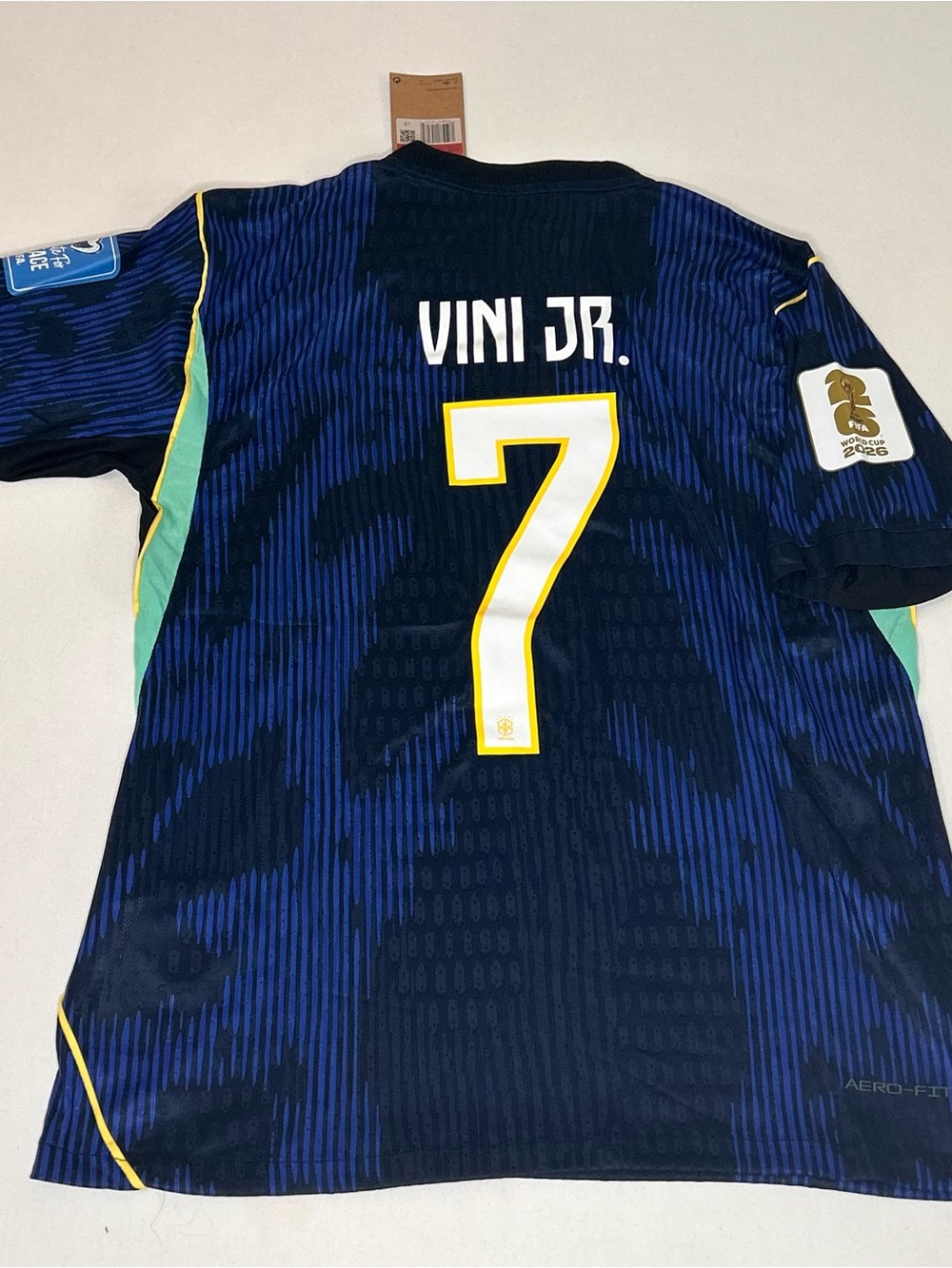 Brazil WC Away Vinícius Jr. #7 Jersey (Player Version - Slim Fit) - Size [L] - Picture 2 of 5